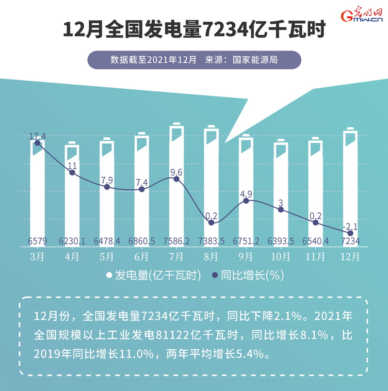 【2021中国经济年报】2021年全国发用电量均有增长 可再生能源发电量增速明显! 【2021中国经济年报】2021年全国发用电量均有增长 可再生能源发电量增速明显!