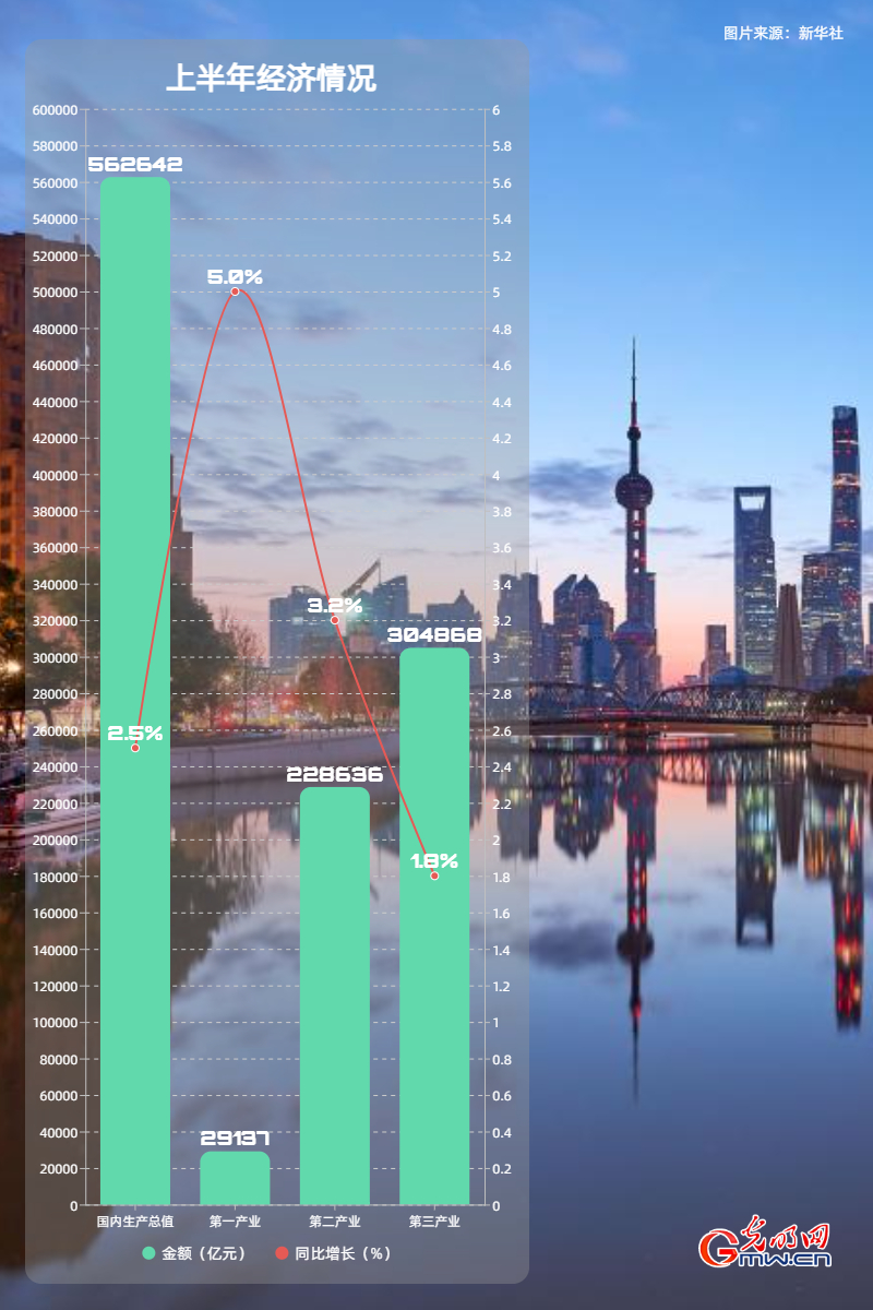 经济半年报丨【数据海报】上半年GDP同比增长2.5% 国民经济企稳回升