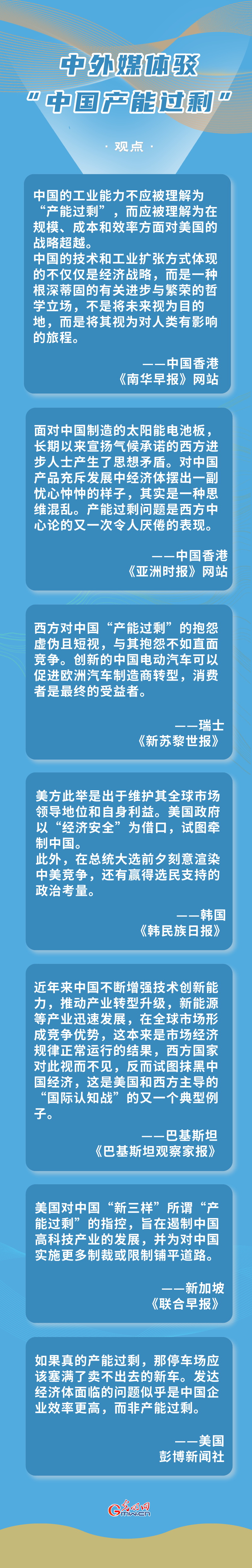 海报丨中外媒体驳“中国产能过剩”：虚伪且短视 令人厌倦